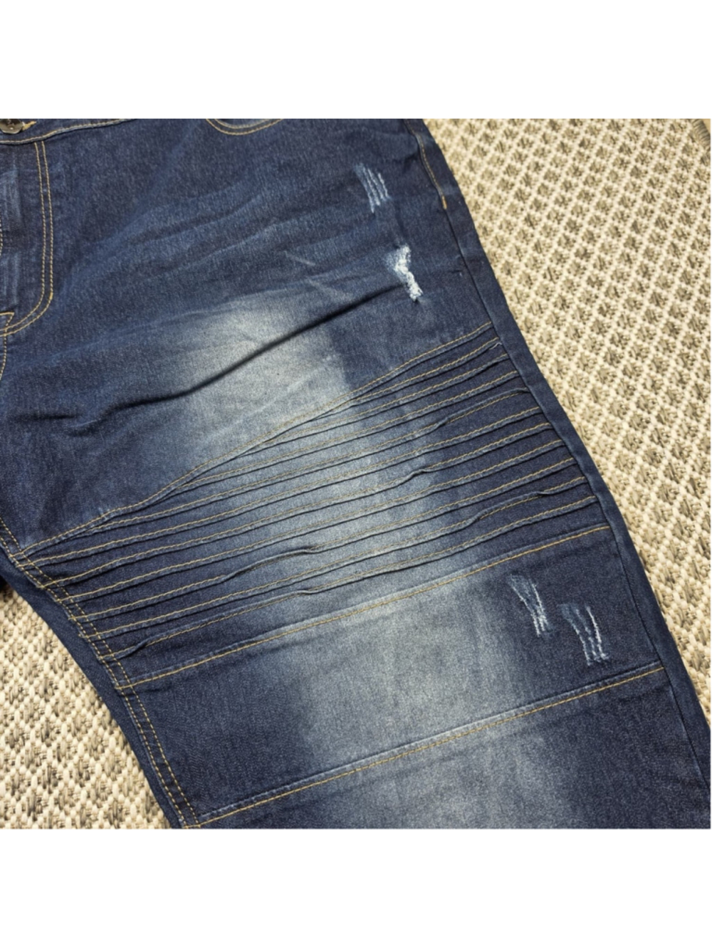 Southpole Stretch Biker Moto Jeans Mens Size 48 Blue Distressed Denim Pants - Picture 3 of 11